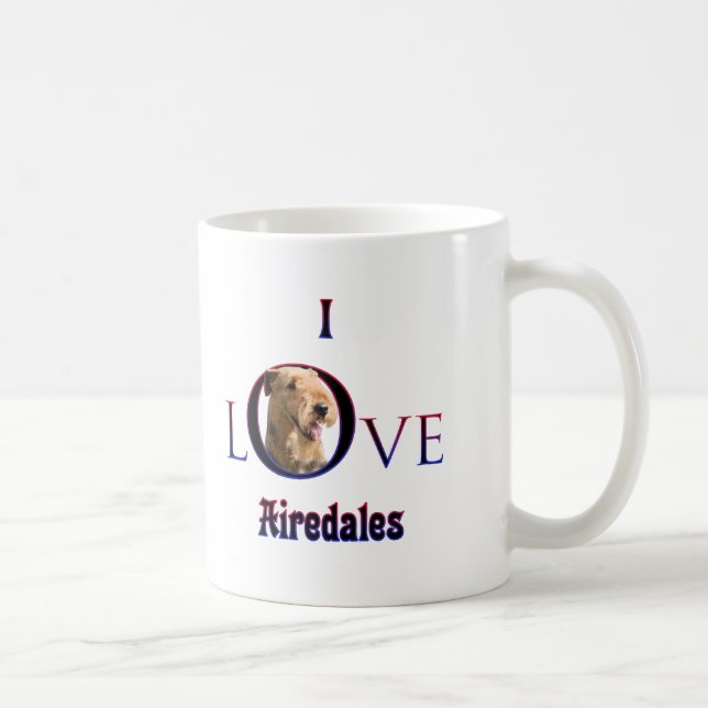 Caneca De Café Airedale Terrier I Love (Direita)