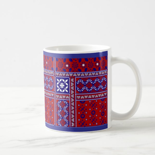 Caneca De Café Ajrak design Mug (Direita)