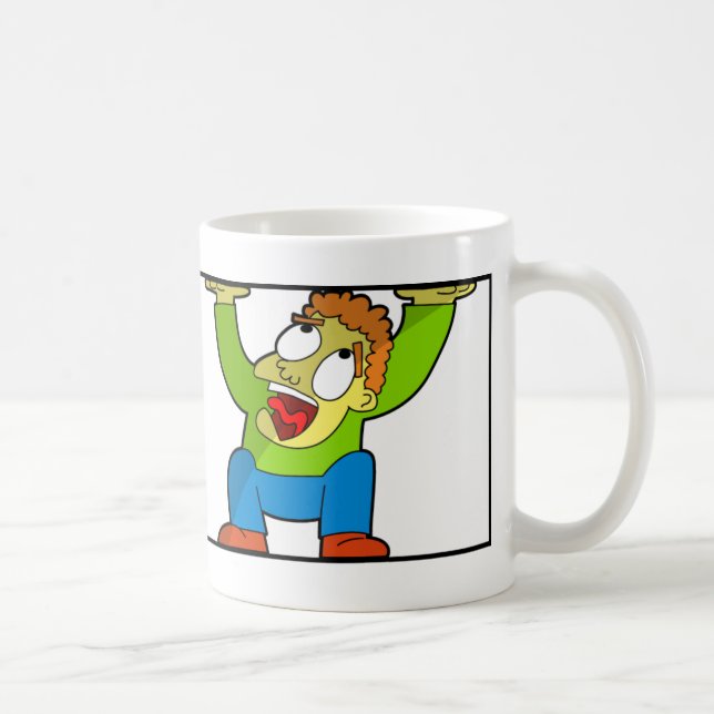 Caneca De Café Ajuda eu fui agredido - personagem de desenho (Direita)