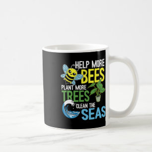 Caneca De Café Ajude Mais Abelhas A Plantar Mais Árvores Limpando