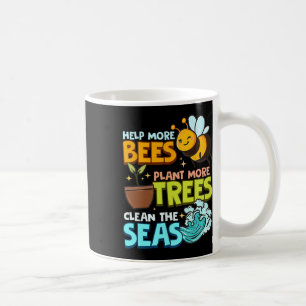 Caneca De Café Ajude mais abelhas a plantar mais árvores limpas m