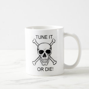 Caneca De Café Ajuste-o ou morra de preto no crânio branco