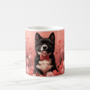 Caneca De Café Akita Americano com Rosas - Dia dos Namorados