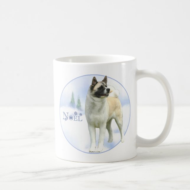Caneca De Café Akita Noel (Direita)