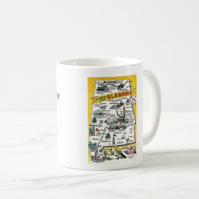 Caneca De Café Alabama State Coffee Mug (Frente Esquerda)