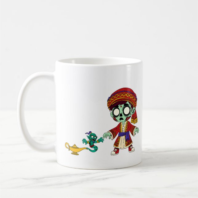 Caneca De Café Aladim Zumbi & Gênio Zumbi (Esquerda)
