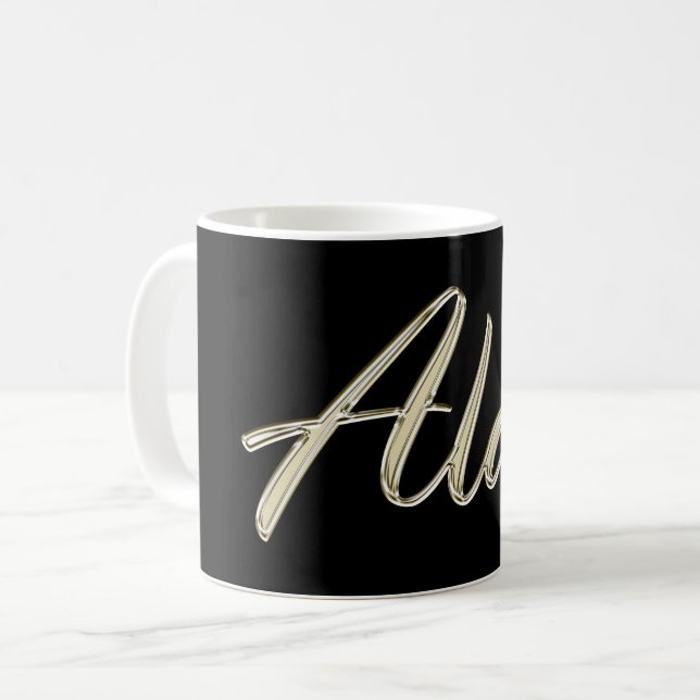 Caneca De Café Alan Name whitegold Tasse Teetasse Kaffeetasse (Frente Esquerda)
