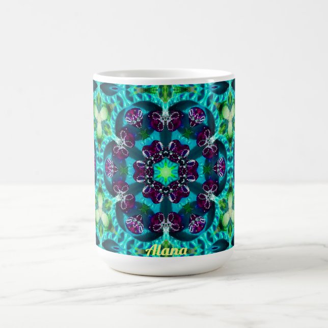 Caneca De Café ALANA ~ Padrão Bonito da Gliteria ~ Personalizado (Centro)