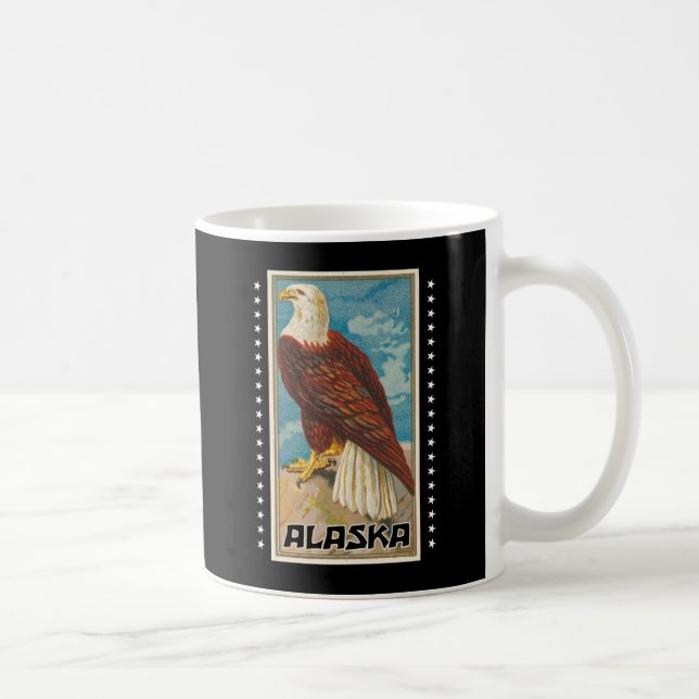Caneca De Café Alasca - Águia Vintage Bald (Direita)