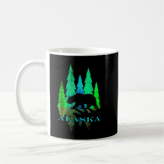Caneca De Café Alasca - Árvores de Luz Norte do Alasca com Urso