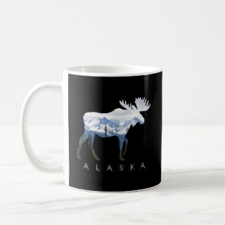 Caneca De Café Alaska Day Moose Snowy Mountain Alaskan Tourist Ou