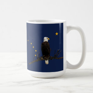 Caneca De Café Alaska Eagle E Flag