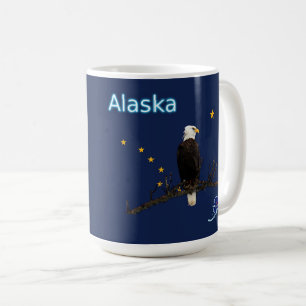 Caneca De Café Alaska Eagle E Flag