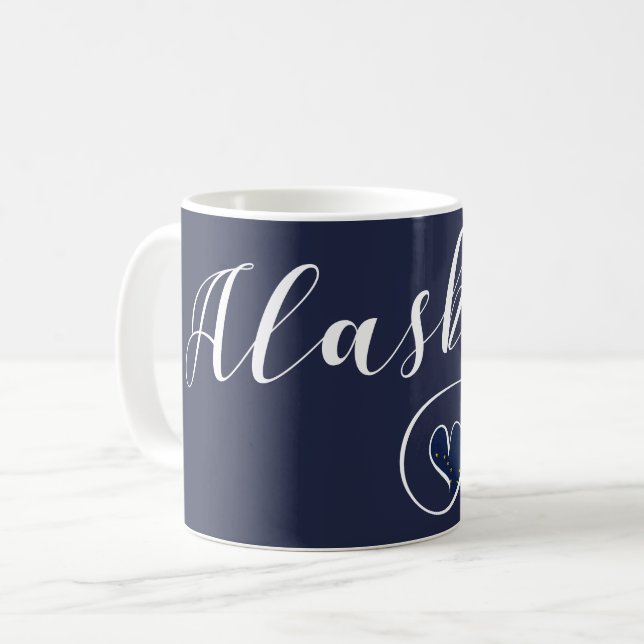 Caneca De Café Alaska Heart Mug, Alaskan Flag (Frente Esquerda)