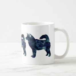 Caneca De Café Alaskan Malamute Black Watercolor Silhouette