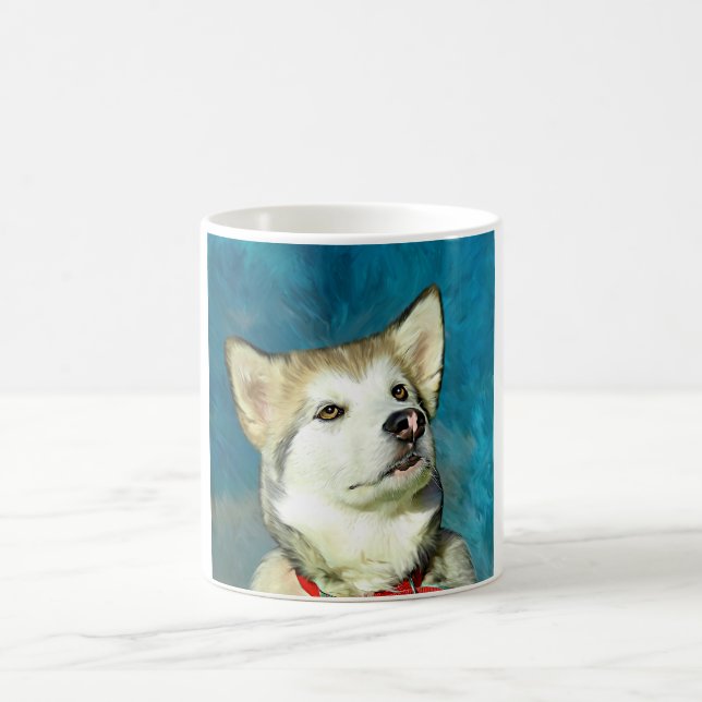 Caneca De Café Alaskan Malamute Dog Art (Centro)