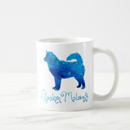 Caneca De Café Alaskan Malamute Watercolor