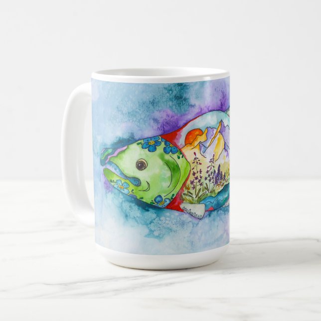 Caneca De Café Alaskan Salmon Coffee Mug (Frente Esquerda)