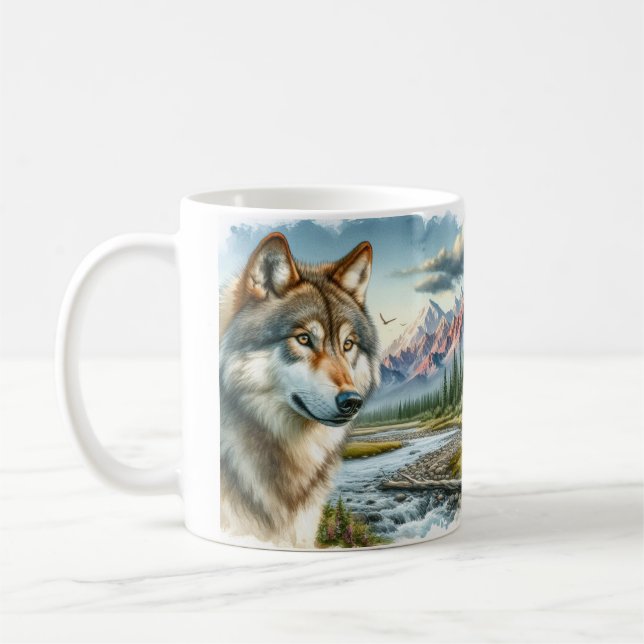 Caneca De Café Alaskan Timber Wolf (Esquerda)
