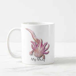 Caneca De Café Albino Axolotl Ilustrado Personalizado