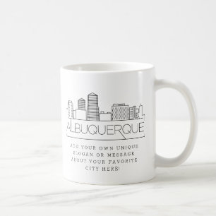 Caneca De Café Albuquerque Estilizou Linha do Céu   Slogan Person
