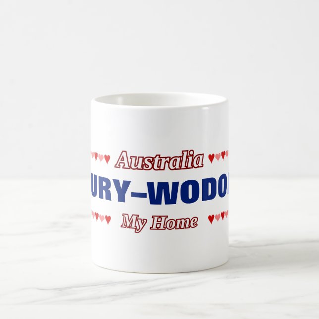 Caneca De Café ALBURY-WODONGA - Minha Casa - Austrália;Corações (Centro)