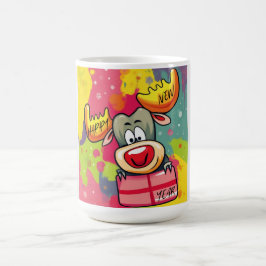 Caneca De Café Alce feliz ano novo - Design de Celebração Festiva