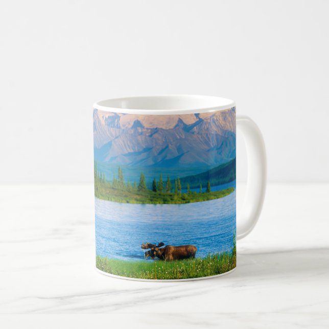 Caneca De Café Alce macho no Wonder Lake (Frente Esquerda)