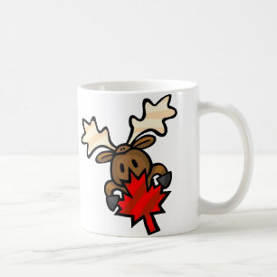 Caneca De Café Alces bonitos do canadense dos desenhos animados
