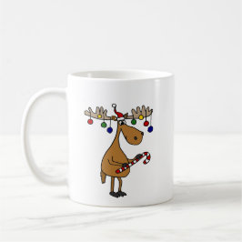 Caneca De Café Alces do Natal do divertimento com bastão e