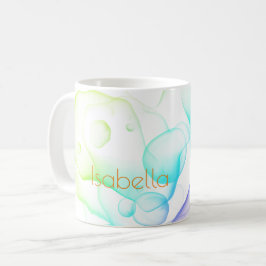 Caneca De Café Alchohol Ink NAME Diversão Moderna Colorida