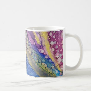 Caneca De Café Alcoólicas de pontos coloridos com Abstrato líqu
