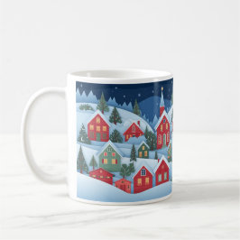 Caneca De Café Aldeia de Natal 3D com Corta de Papel