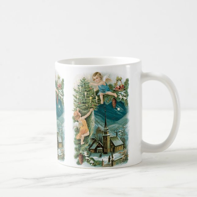 Caneca De Café Aldeia de Natal com Anjos (Direita)