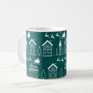 Caneca De Café Aldeia Natalícia Nórdica Nevada