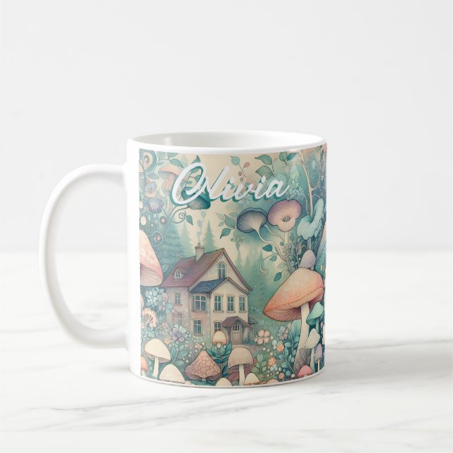 Caneca De Café Aldeia Whimsical bonito de Núcleo de Algodão Perso (Esquerda)