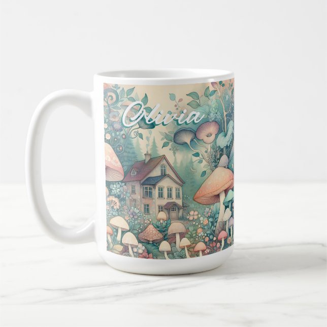 Caneca De Café Aldeia Whimsical bonito de Núcleo de Algodão Perso (Esquerda)