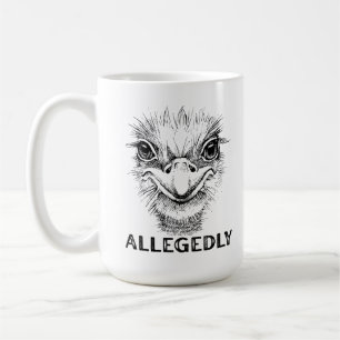 Caneca De Café Alegadamente Pássaro Engraçado De Ostrich