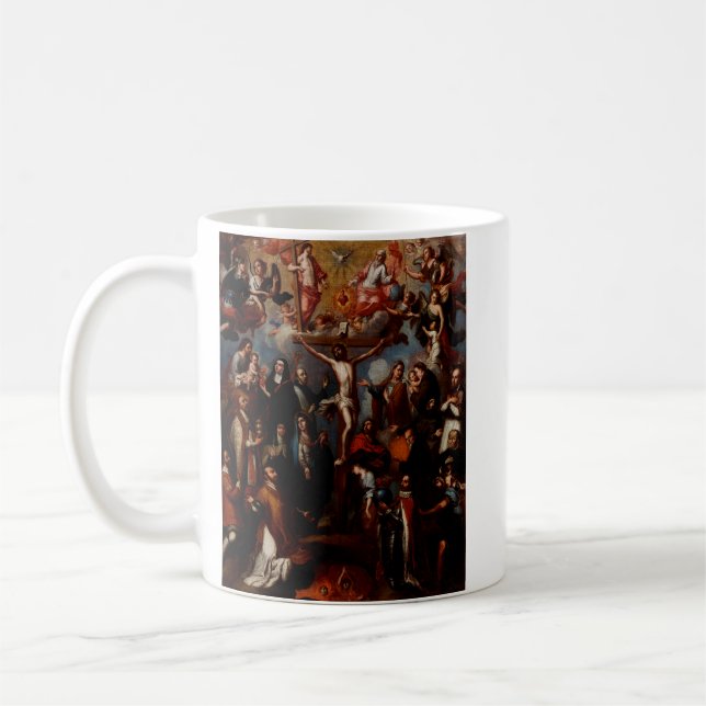 Caneca De Café Alegoria da Crucificação com Santos Jesuítas (Esquerda)
