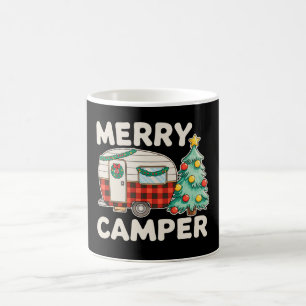 Caneca De Café Alegre Acampador Adorno de Natal Vintage Árvore de