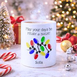 Caneca De Café Alegre e Brilhante Monograma