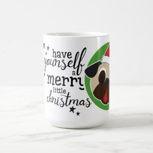 Caneca De Café Alegre pouco papai noel da jovem corça do Natal