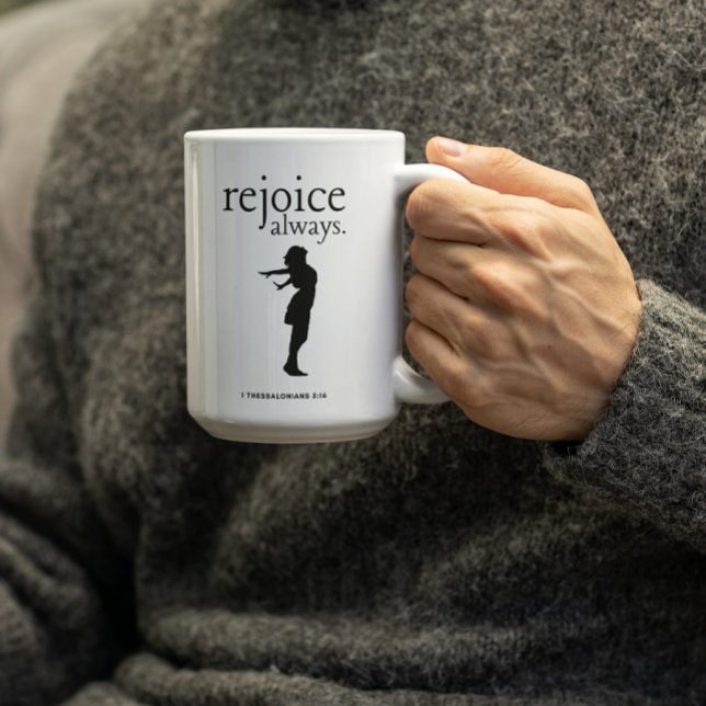 Caneca De Café Alegre-se Sempre – Presente de Fé Inspirador (Criador carregado)