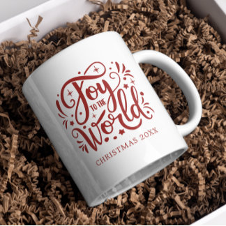 Caneca De Café Alegria ao Escritório Vermelho do Mundo Cristão