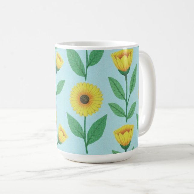 Caneca De Café Alegria Caprichosa em Flor (Frente Esquerda)