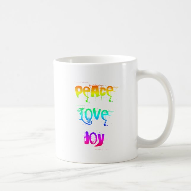 Caneca De Café Alegria do amor da paz (Direita)