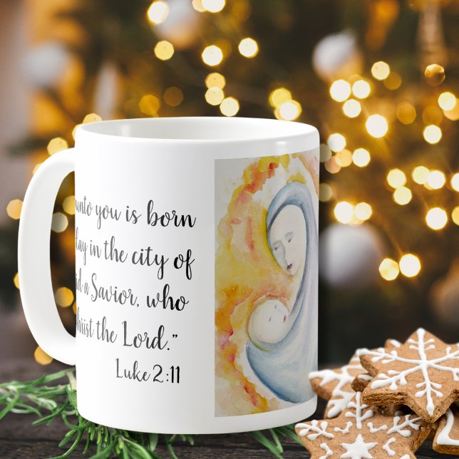 Caneca De Café Alegria Religiosa ao Natal da Escritura Mundial (Criador carregado)