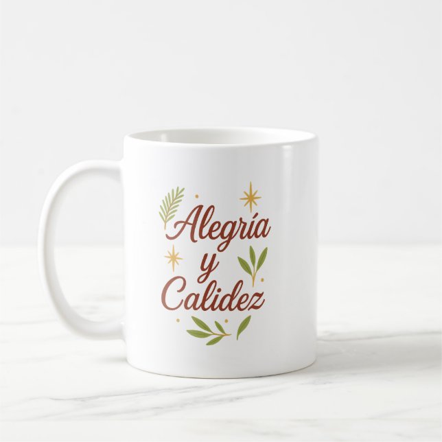 Caneca De Café Alegría y Calidez ✨ | Elegant Christmas Design (Esquerda)