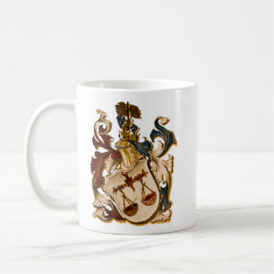 Caneca De Café Alemão Brown do vintage e brasão do Libra do our