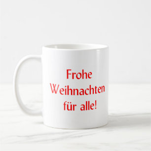 Caneca De Café alemão feliz natal para todos